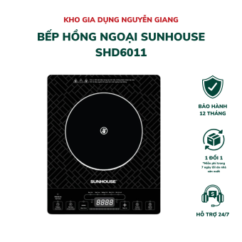 Bếp Hồng Ngoại Sunhouse SHD6011 2000W, Bếp Đơn Chịu Nhiệt Đến 600 độ C, Tự Động Ngắt Khi Quá Nhiệt - Kho Gia Dụng Nguyễn Giang