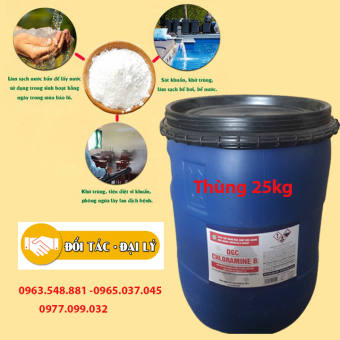 Bột khử khuẩn CLORAMIN B Thùng 25kg.
