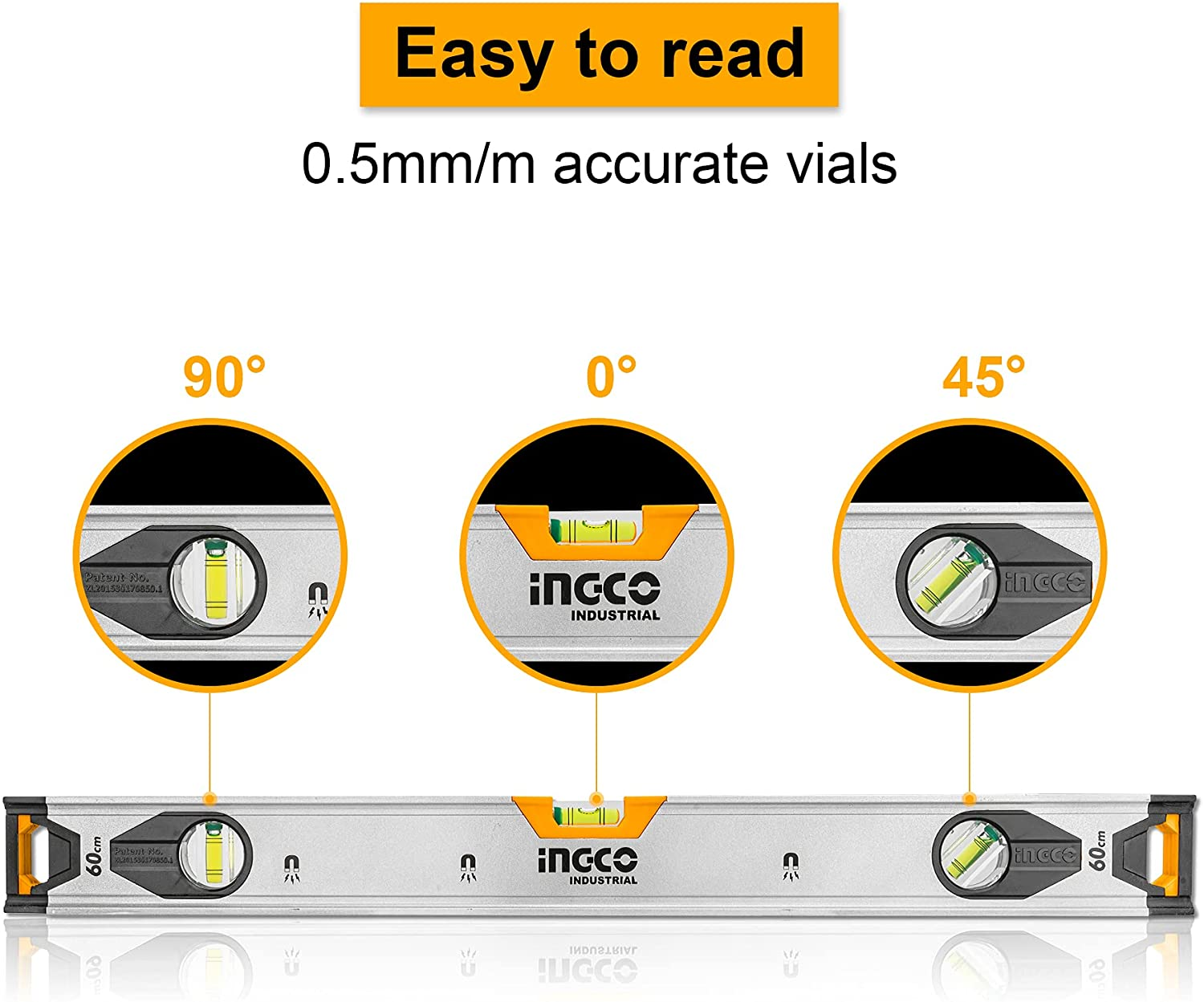 Spirit Level 30cm (magnetic) Ingco hsl38030m 2 Spirit Level 30cm (magnetic) Ingco hsl38030m