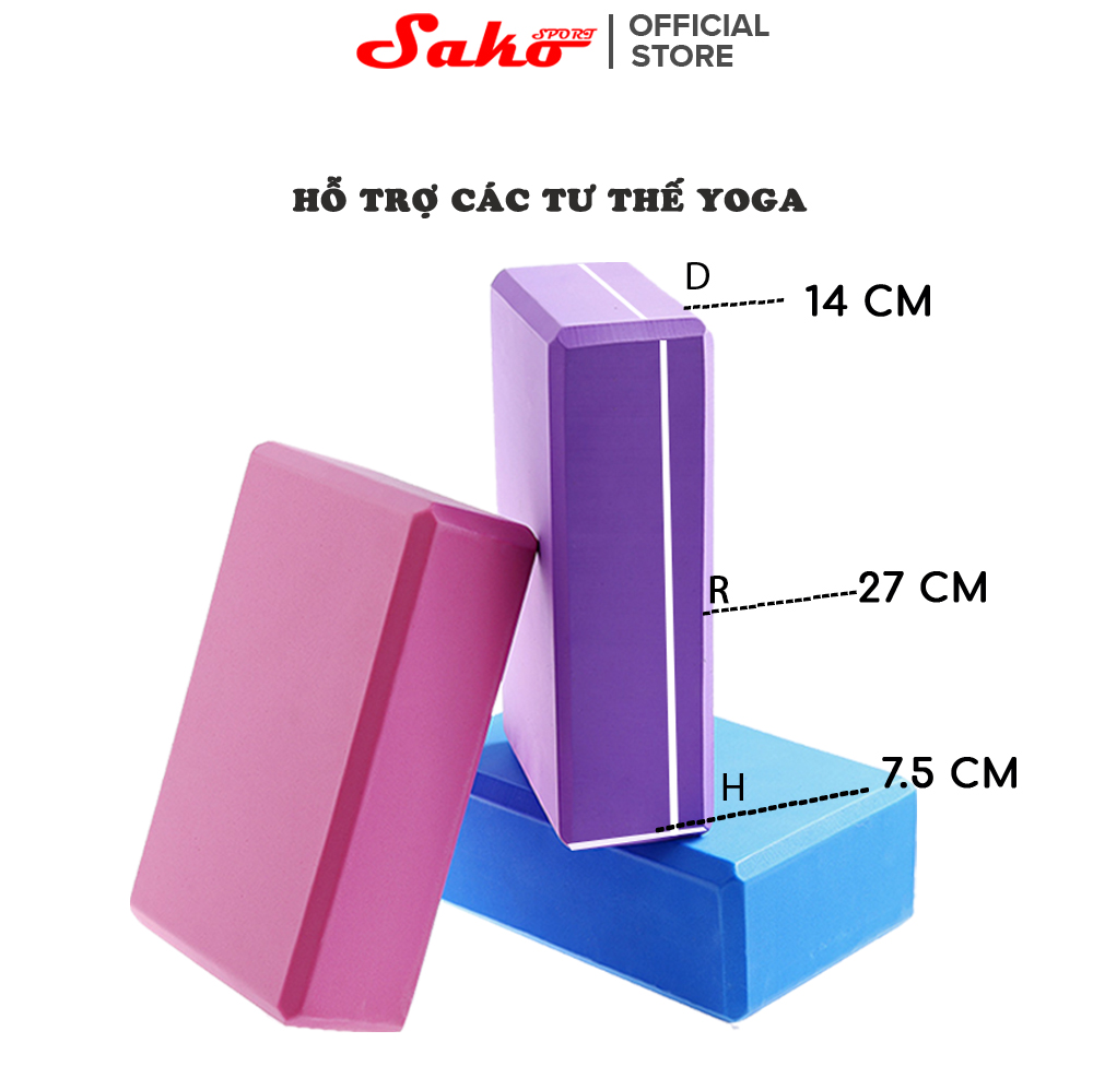 Gạch tập yoga cao cấp, gạch tập yoga cứng cáp dụng cụ tập Yoga tại nhà SAKO - GACHT01