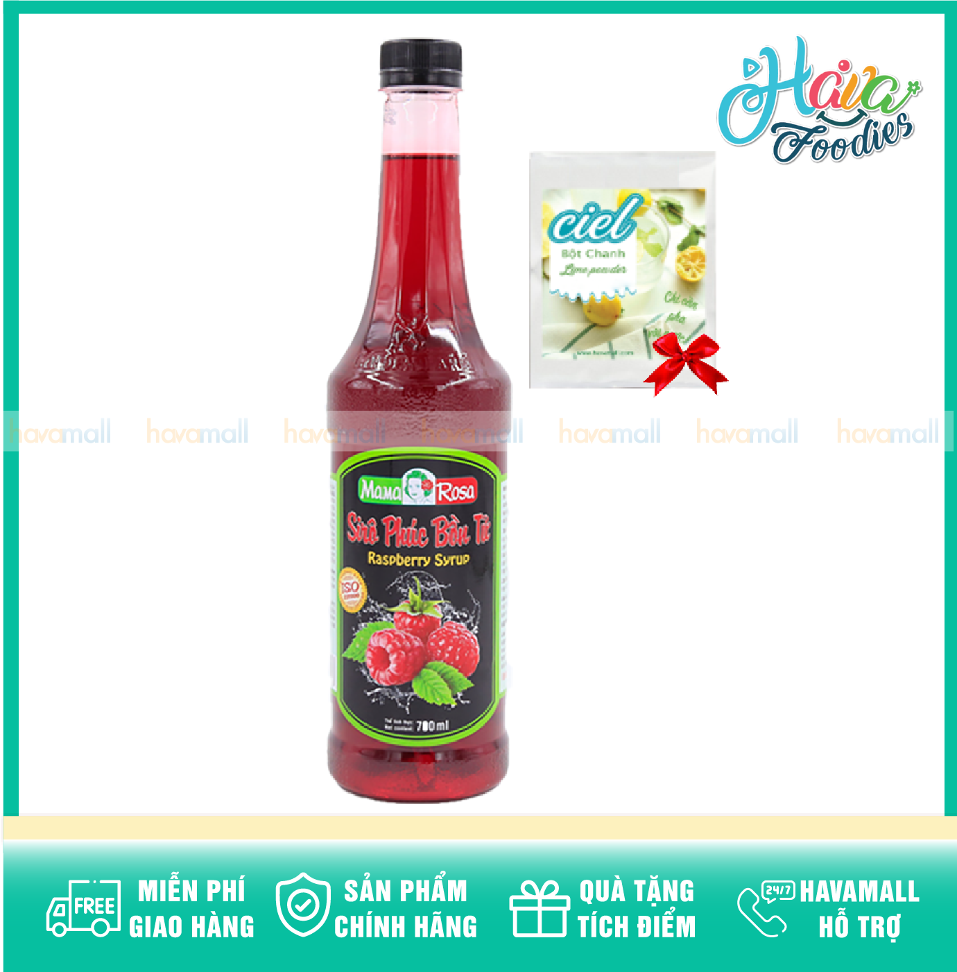 Siro phúc bồn tử mama rosa 700ml – raspberry syrup