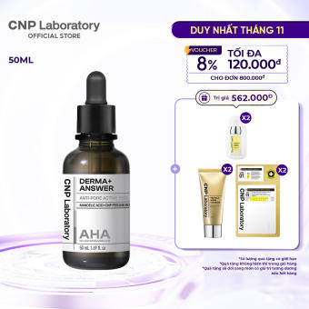 Tinh chất thu nhỏ lỗ chân lông AHA giúp làn da mịn màng CNP Derma Answer Anti-Pore Peel AHA Ampule 15ml/50ml