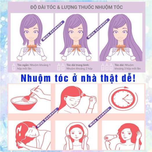 Tự nhuộm màu Cam đào tại nhà, hàng nội địa Việt Nam, không gây hư tổn cho tóc (Trọn bộ tặng gang tay, trợ nhuộm)