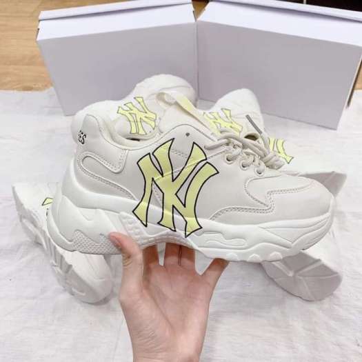 giày sneaker MLB NY Vàng nam nữ full box Giày Thể Thao Tăng Chiều Cao MLB NY Vàng Hot Nhất 2021