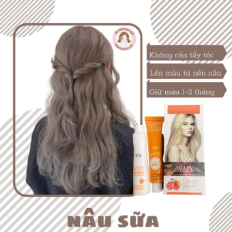 Combo Thuốc Nhuộm Tóc Nâu Sữa Avaty Nhuộm Tại Nhà ( TẶNG OXI + GĂNG TAY+ HDSD)