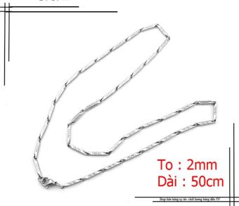 Dây Chuyền Nam Inox Cao Cấp Chạm Hoa Văn 2mm Bảo Hành Không Đen- DCNAQC13