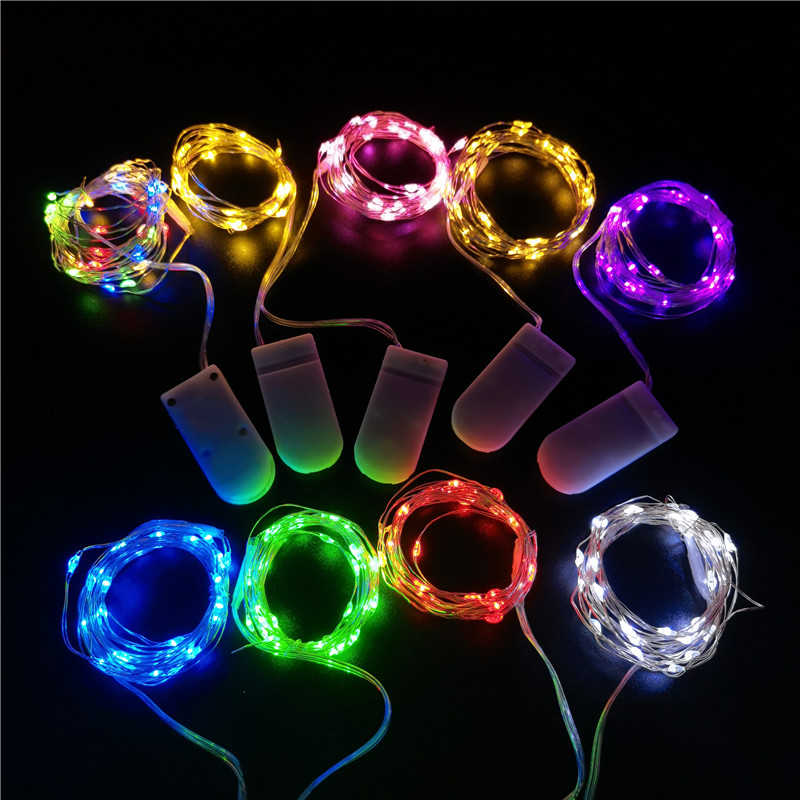 Eranpo đèn thần tiên 1m/2m/3m đèn led giáng sinh mini chạy bằng pin cr2032 đèn dây đồng cho đám cưới xmas vòng hoa tiệc trong nhà