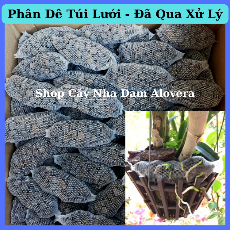 Phân dê túi lưới bón lan - 10 túi đã qua xử lý