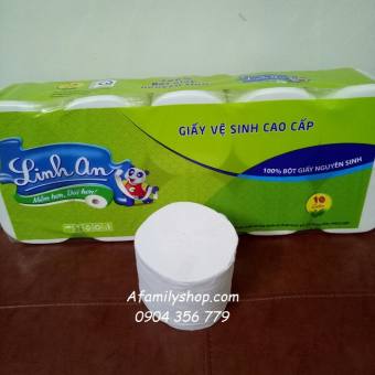 Bịch 10 cuộn giấy vệ sinh cao cấp Linh An