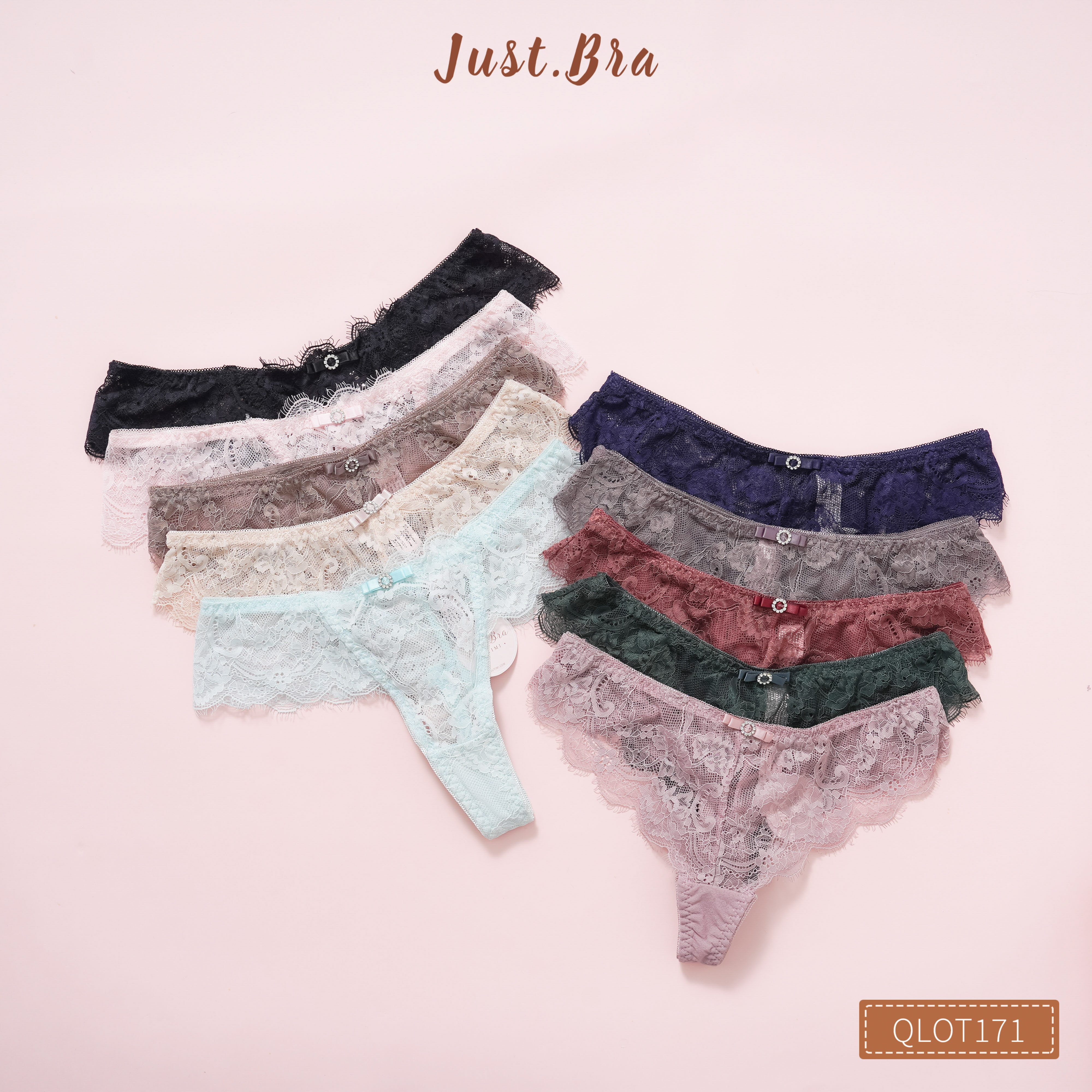 Combo 5c quần lót nữ Just Bra lọt khe thiết kế ren quyến rũ QLOT171