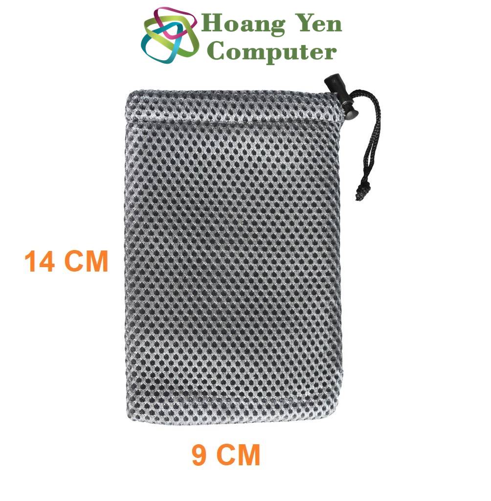 [XÁM] Túi Đựng Pin Dự Phòng 10000mAh Tai Nghe Cáp Sạc - Kích Thước 9cm x 14cm - Hoàng Yến Computer
