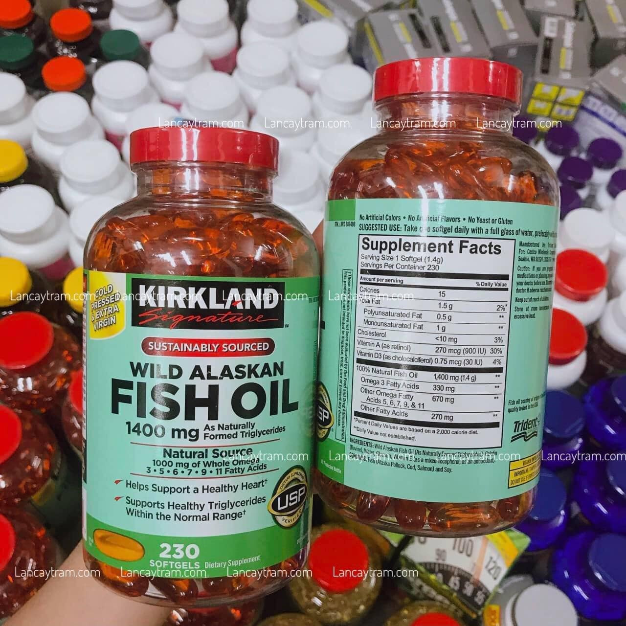 Dầu cá alaska kirkland signature wild alaskan fish oil 1400mg 230 viên