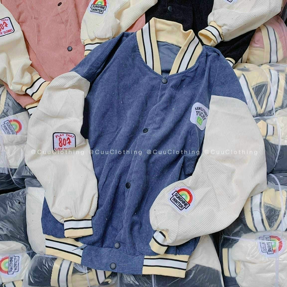 Áo Khoác Bomber Nhung Gần Logo Cầu Vồng DEFEND 807 Cực Xinh, Siêu Hot Thời Trang Cao Cấp.TP