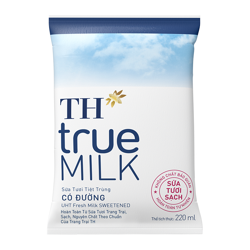Sữa tươi tiệt trùng có đường th true milk 220 ml