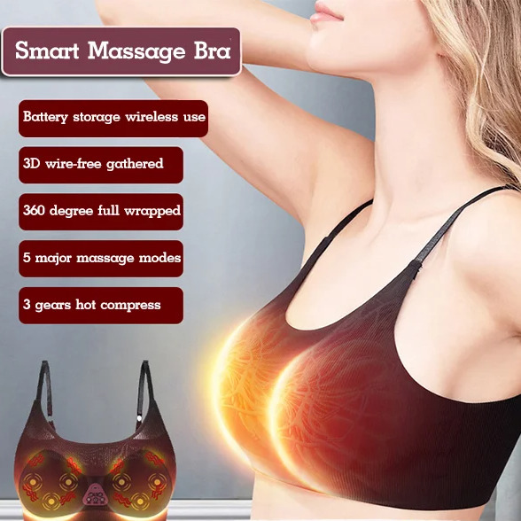 Electric Bust Massager, Breast Enhancer Massager Bra, Wireless Breast  Enhancement Massager With Hot Compress, Anti Sagging