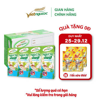 Thùng 48 Hộp Sữa Ngũ Cốc Dinh Dưỡng VIỆT NGŨ CỐC Hương Dừa Thơm Béo Uống Liền 180ml