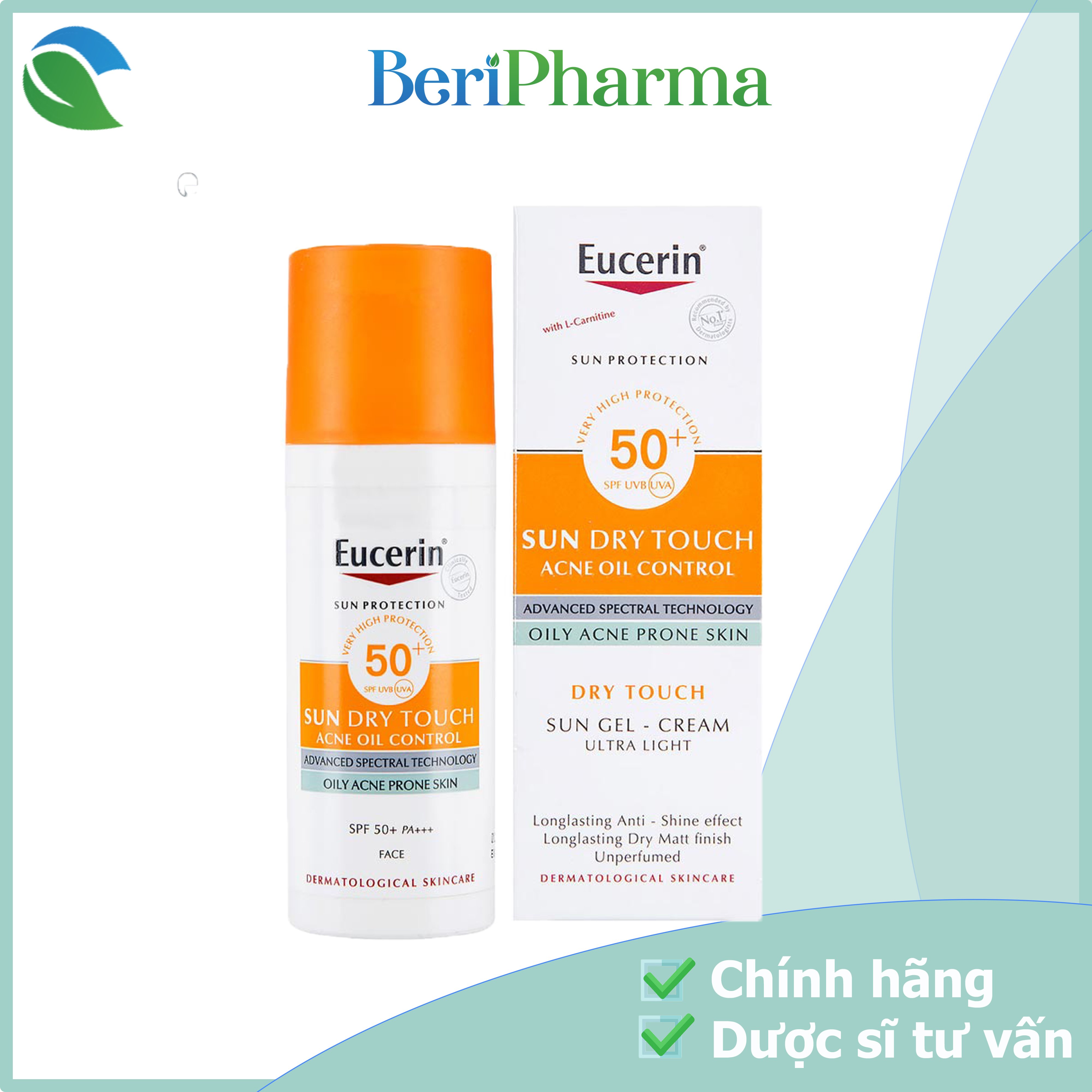 [HCM]Eucerin Kem Chống Nắng Kiểm Soát Nhờn Sun Oil Control Dry Touch Spf50+ 50ml