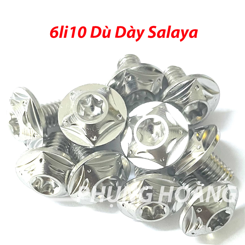 Ốc Salaya 6li10 Dù Gắng Nón Bảo Hiểm, Hộp Xích, Carte,Ốp Pô..-CPN