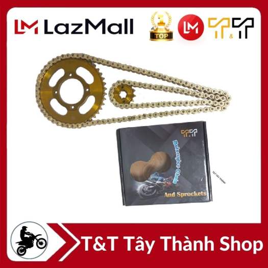 Nhông sên dĩa Yaz / Exciter 135, màu vàng, thông số 42T-14T, chất liệu thép SCM cao cấp, xuất xứ Thái Lan, bảo hành 6 tháng - T&T Tây Thành Shop chuyên nsd yaz