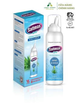 Bình xịt rửa mũi hàng ngày Saltmax 100ml, Saltmax +++ Làm sạch chất nhầy, an toàn với phụ nữ có thai