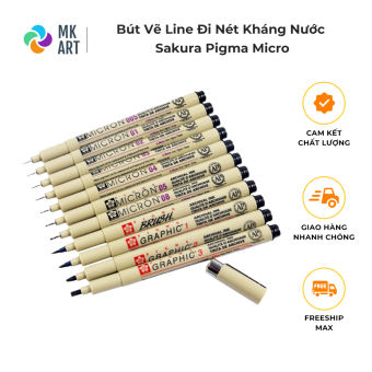 Bút Line Đi Nét Sakura Pigma Micro màu đen nhiều size
