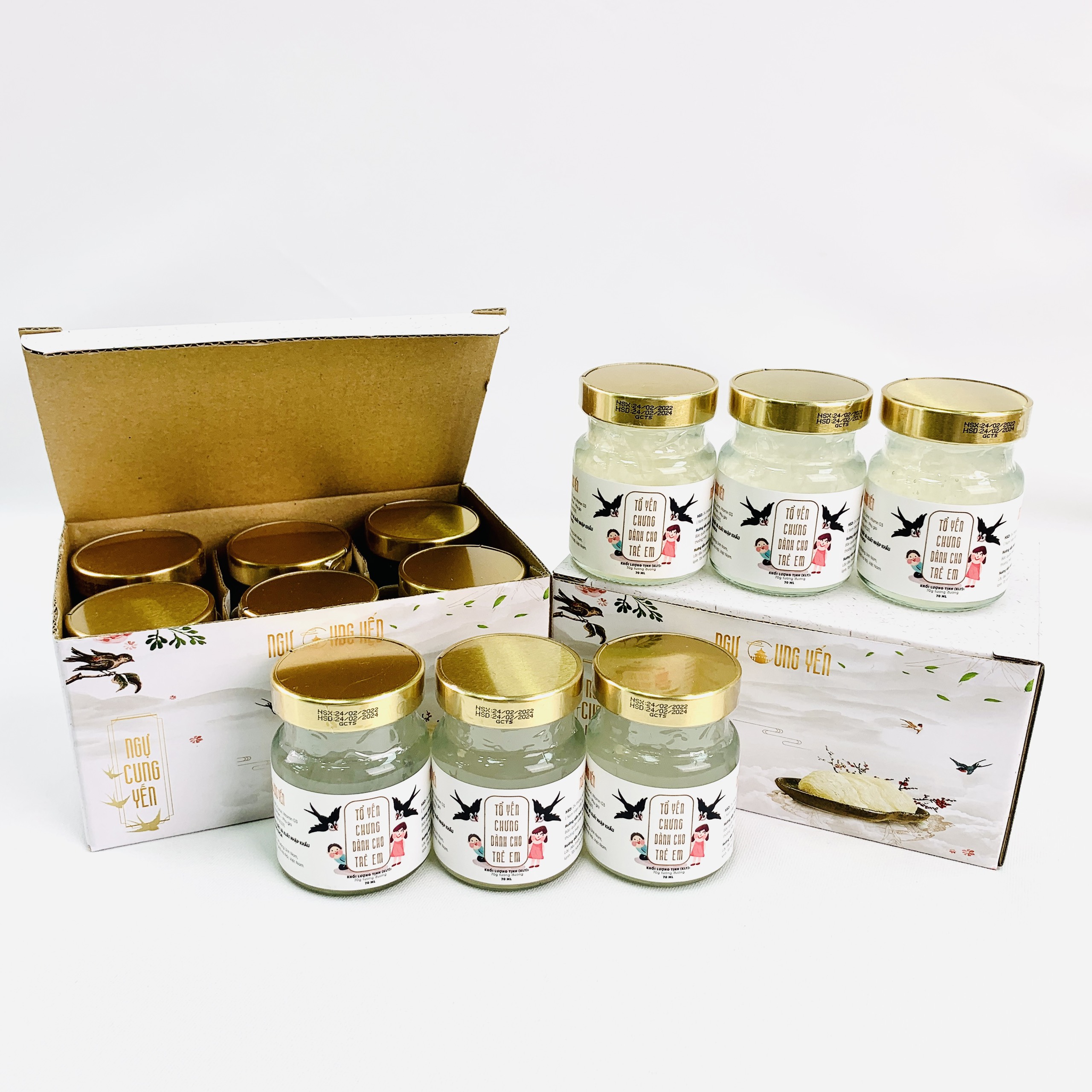Set 6 hũ tổ yến chưng dành cho trẻ em 70ml - tốt cho cơ thể bé yêu
