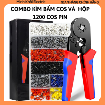 Combo kìm bấm cos vuông và hộp 1200 cos pin ống tròn,bộ kìm bấm cos đa năng,hộp đầu cos kim thông và kìm bấm cốt vuông,Hộp cos pin rỗng bọc nhựa,bộ đầu cos dây điện,kìm bấm cốt,kìm cos,kìm cốt,kìm ép cos,kìm ép cốt