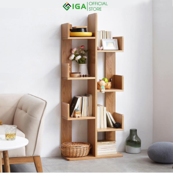 Kệ sách gỗ hình cây 7 tầng thiết kế hiện đại thương hiệu IGA - GA09