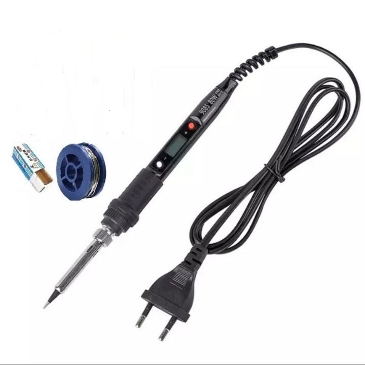 Tay hàn thiếc 80w có màn hình lcd hiển thị và chế độ chỉnh nhiệt , kèm thiếc và nhựa thông
