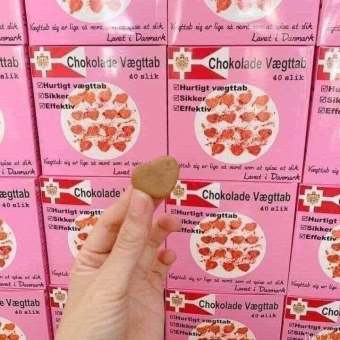 Kẹo Chocola giảm cân đan mạch - hộp hồng chuẩn