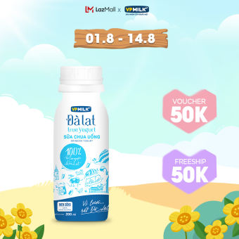 Sữa Chua Uống VPMilk Đà Lạt True Yogurt chai 200ml