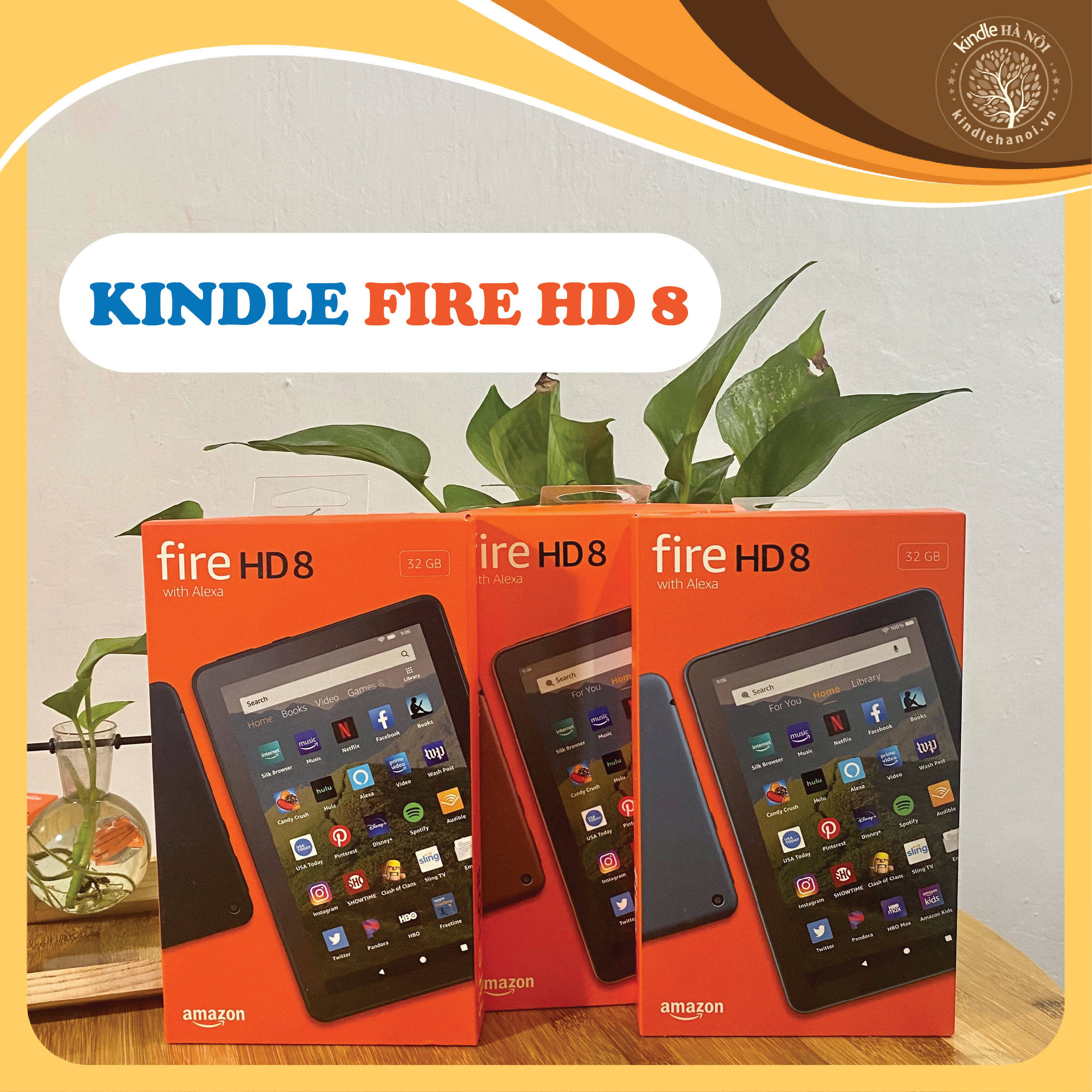 [NEW 100%] Máy tính bảng Kindle Fire HD 8 2020 / 2022 (10th / 11th) (Fire HD8) màn hình 8inch sắc nét, RAM 2GB, dung lượng 32GB