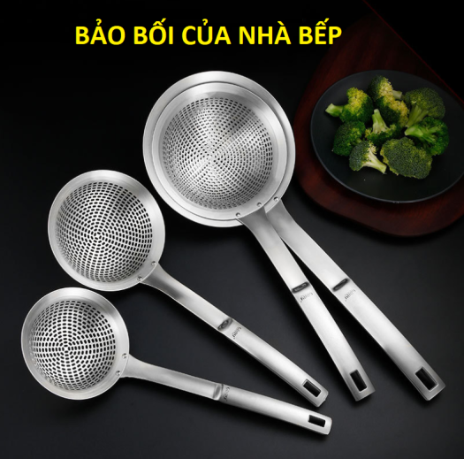 VỢT INOX 304 SÂU LÒNG DÙNG VỚT MÌNUIRAU CỦ QUẢ...TIỆN LỢI -DỤNG CỤ NHÀ BẾP-DỤNG CỤ VỚT MÌ