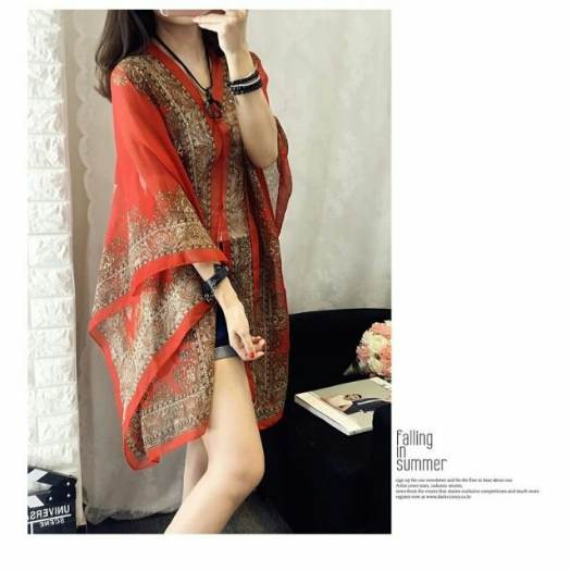 Khăn Choàng Đi Biển Tạo Kiểu Siêu Hot,- Khăn Choàng Đa Năng