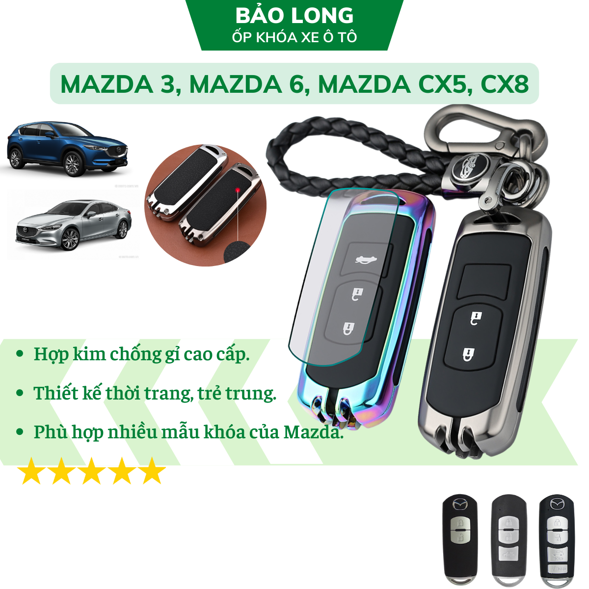 Ốp khóa xe mazda 3, 6, cx5, cx8