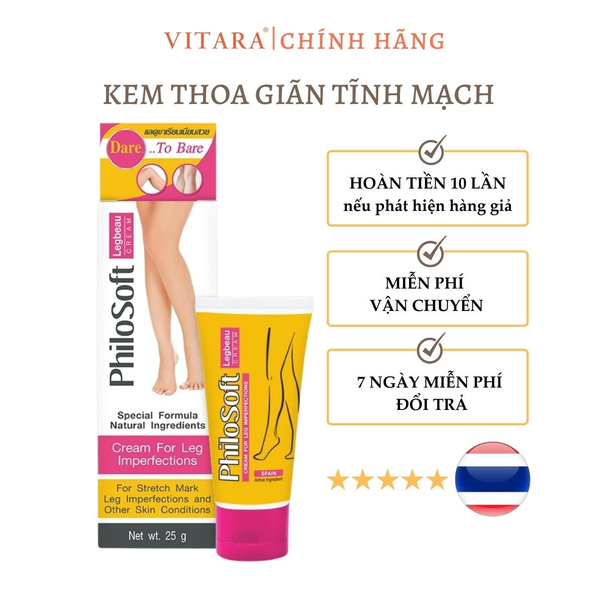 Kem bôi giảm giãn tĩnh mạch Philosoft Legactif cải thiện chứng giãn tĩnh mạch, giảm sưng và dưỡng da 25g