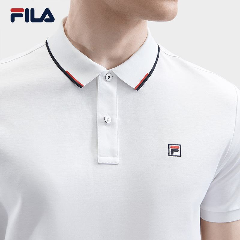 FILA CORE CROSS OVER MODERN HERITAGE Men Short Sleeve Polo in White