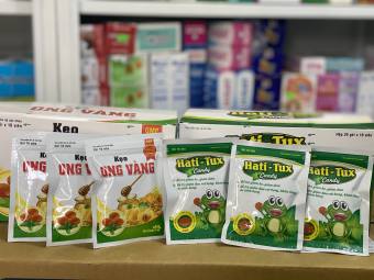 Kẹo Ho Ong Vàng Giảm Ho Và Khan Tiếng Gói 10 Viên / Kẹo Ho Con Ếch Hati Tux Gói 10 Viên