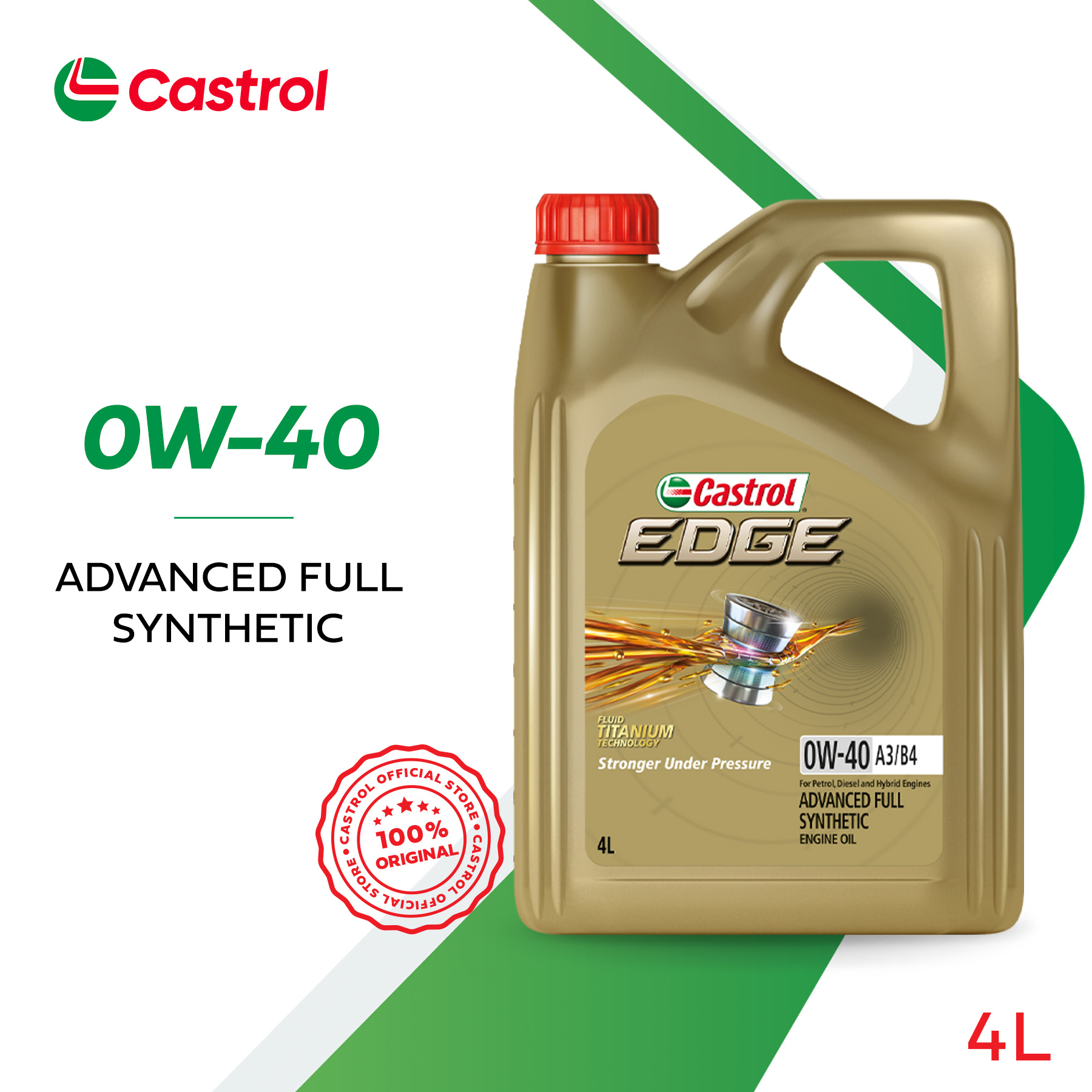 Castrol EDGE 0W-20 (4L) Advanced Full Synthetic Engine Oil API SP