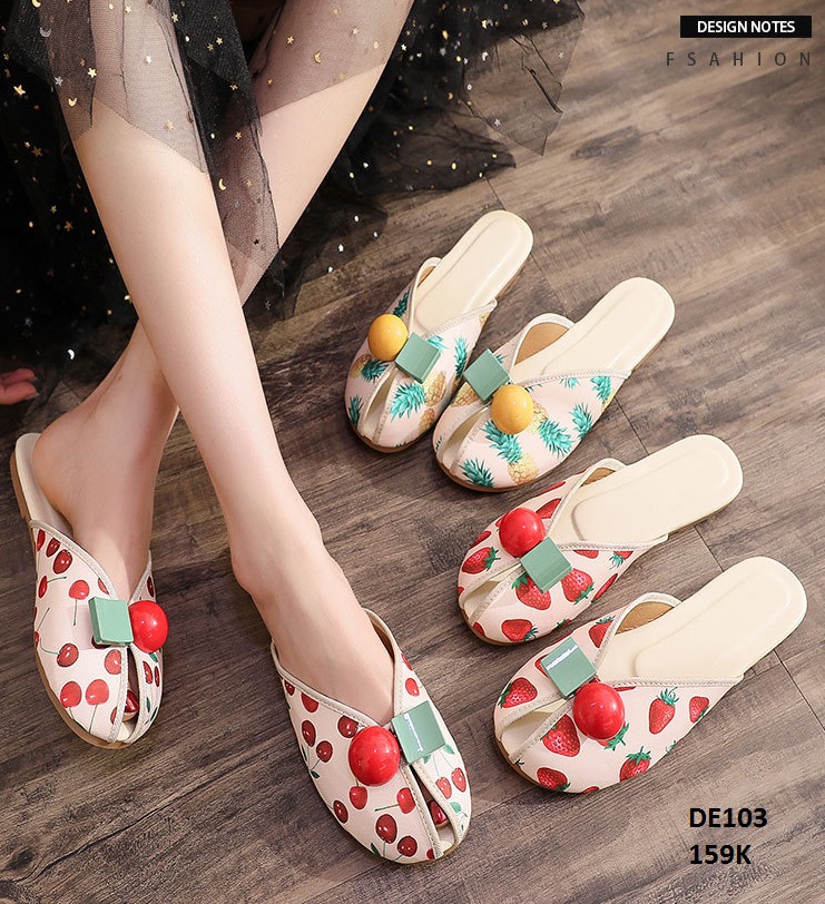 Dép Sục Ulzzang in hình hoa quả đi biển, đi chơi, đi làm siêu kute