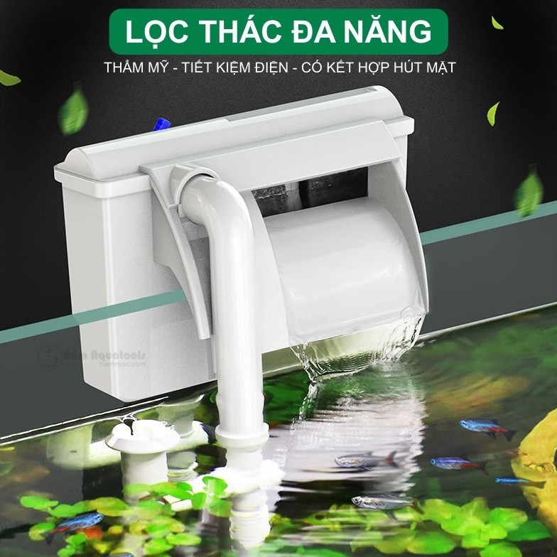 Lọc thác sunsun xba-300/500 tích hợp lọc váng cho bể cá cảnh, bể thuỷ sinh