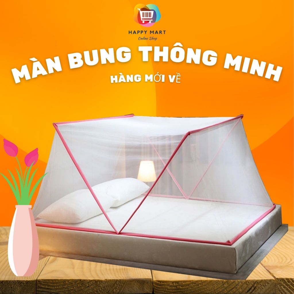 Mùng chụp tự bung, màn chụp tự bung khung xếp gấp gọn cao cấp dành cho người lớn và cho bé