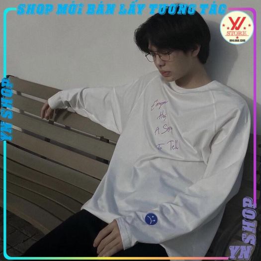 ♣  Áo thun tay dài form rộng unisex in hai mặt sadboiz  - có logo THÊU TAY  mặt buồn chất cotton dày