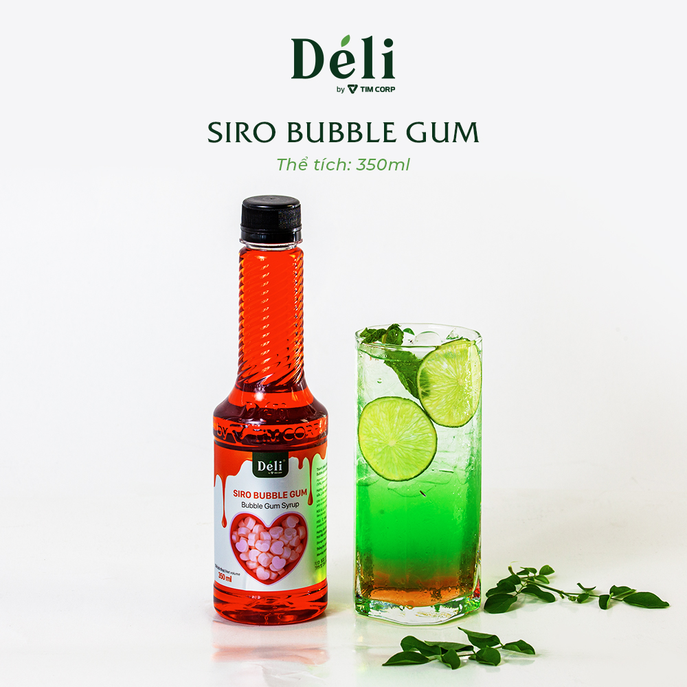 Bubble Gum Syrup Déli 350ml ingredients for making fruit tea, soda
