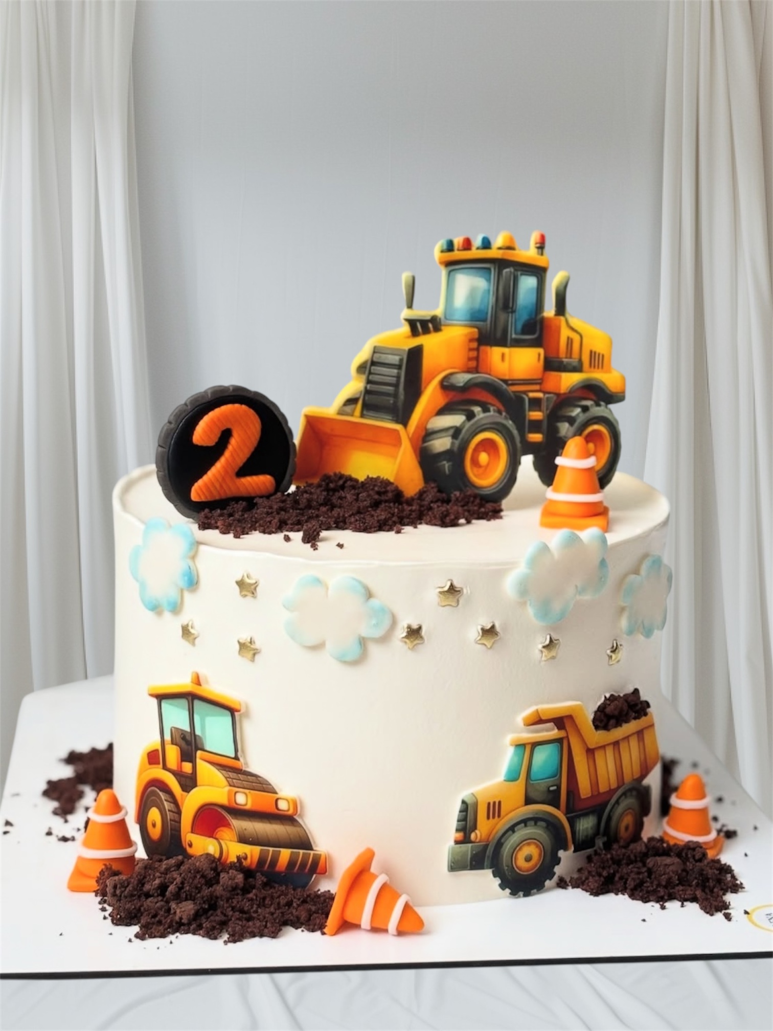 Personalized Construction Worker Cake Topper – Heart Made Studios