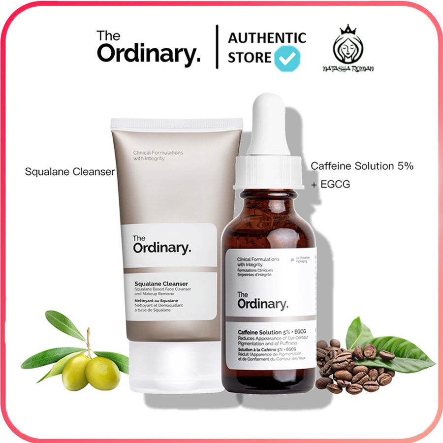 The ordinary làm mờ sạm nám - sữa rửa mặt squalane cleanser / caffeine solution 5% + egcg 50ml + 30ml