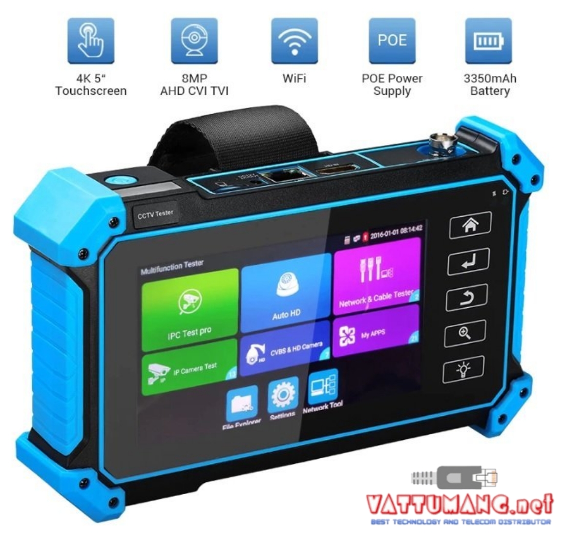 Thiết bị test camera cảm ứng 5.0 inches ip/ahd/tvi/cvi 8.0mp fc-5100 bảo hành 12 tháng