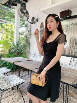 Đầm xòe tay con phối lưới - xinh xắn dễ thương - cho các nàng tự tin tỏa sáng - hàng thiết kế chuẩn đẹp