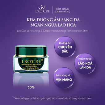 Kem cung cấp độ ẩm trà xanh dịu nhẹ Lro'Cre/ Whitening & Deep Moisturizing Renewal for skin /  30g