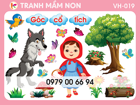 Decal mầm non- cô bé quàng khăn đỏ vh-019